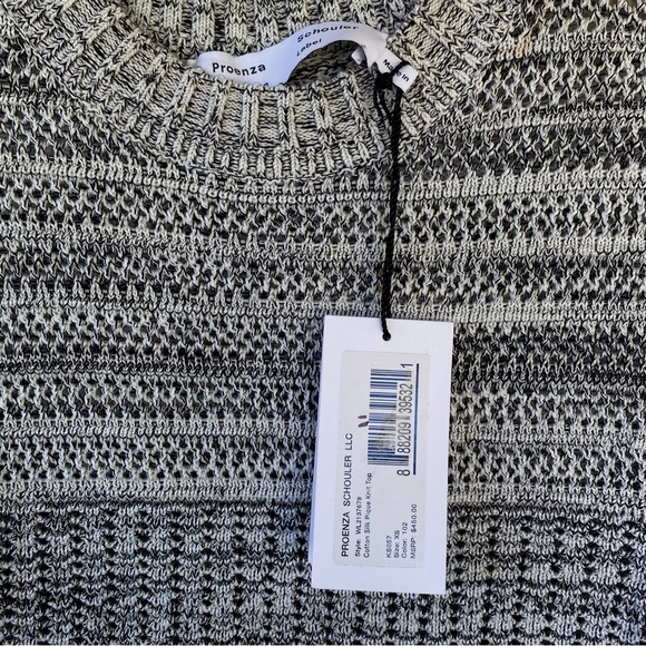 PROENZA SCHOULER WHITE LABEL Cotton Silk Pique Knit Top - Ecru - Picture 8 of 9